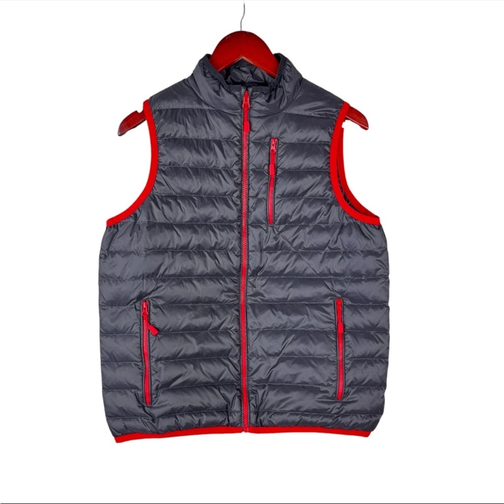 Peter Manning Duck Down Puffer Vest Mens Size 3 Blue Red Trim Lightweight Soft